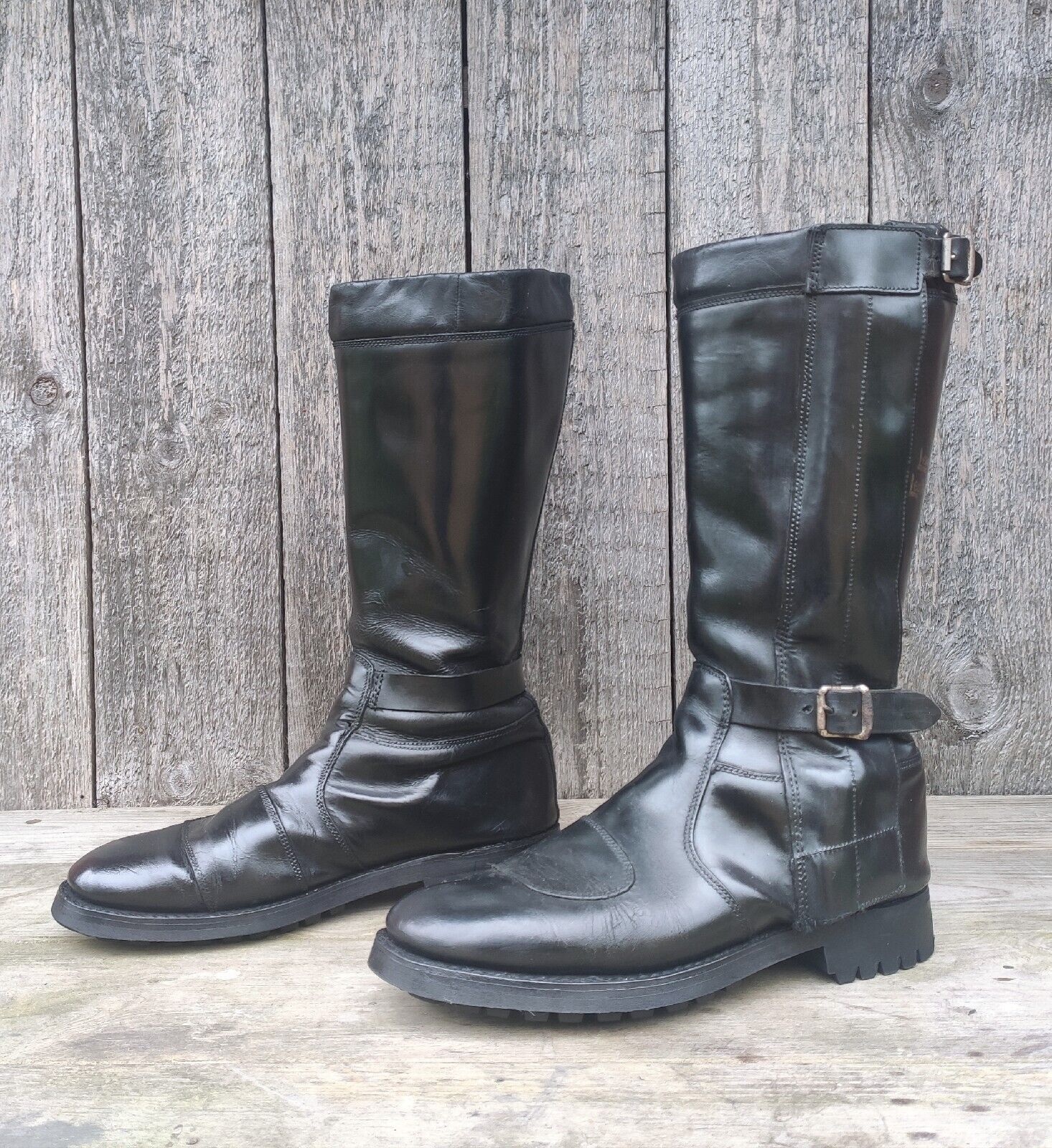 Vintage leather cheap motorcycle boots